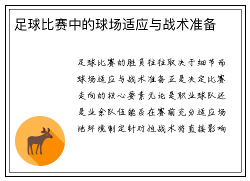 足球比赛中的球场适应与战术准备
